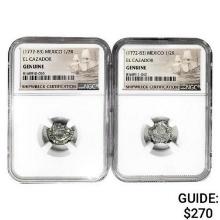 1772-1783 AD [2] El Cazador Silver 1/2 Reales NGC