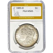 1885-O Morgan Silver Dollar PGA MS65