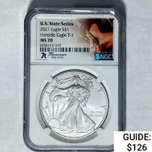 2021 Eagle $1 NGC MS 70 SILVER