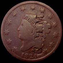 1824 Coronet Head Large Cent HIGH GRADE