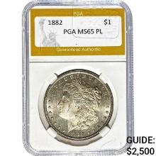 1882 $1 Morgan Dollar PGA MS65 PL