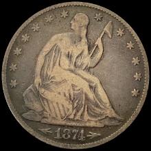 1874 Arrows Seated Liberty Half Dollar LIGHTLY CIRCULATED