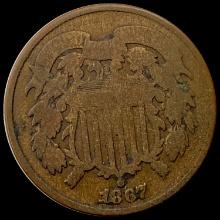 1867 Shield Nickel LIGHTLY CIRCULATED