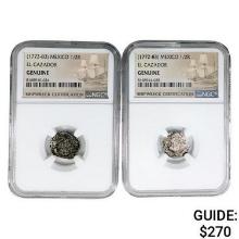 1772-1783 AD [2] El Cazador Silver 1/2 Reales NGC
