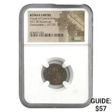 Roman Constantine I, AD 307-337 AE3 BI Nummus NGC