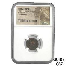 Roman Constantine I, AD 307-337 AE3 BI Nummus NGC Roman Constantine I, AD 307-337 AE3 BI Nummus