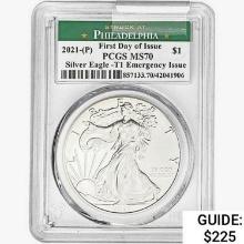 2021-P Silver Eagle PCGS MS70
