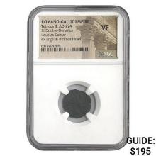 Romano Gallic Tetricus II, AD 274 BI DBL Denarius NGC