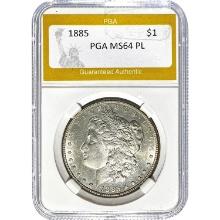 1885 Morgan Silver Dollar PGA MS64 PL