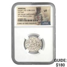 Armenia Levon I, AD 1198-1219 Silver Tram NGC