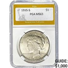 1935-S Peace Dollar PGA MS63