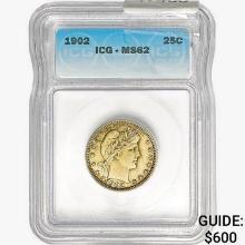 1902 Barber Quarter ICG MS62