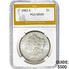 1882-S Morgan Silver Dollar PGA MS65