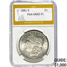 1881-S Morgan Dollar PGA MS65 PL