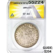 1891-O Morgan Silver Dollar ANACS EF40