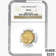 1938-D Buffalo Nickel NGC MS66