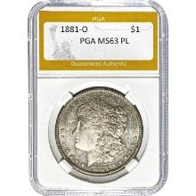 1881-O Morgan Silver Dollar PGA MS63 PL