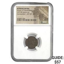 Roman Constantine I, AD 307-337 AE3 BI Nummus NGC