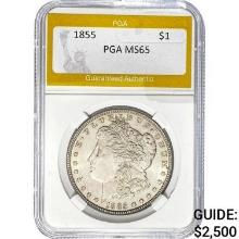1855 $1 Morgan Dollar PGA MS65