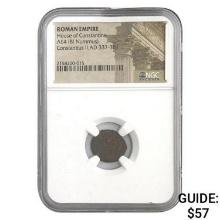 Roman Constantius II, AD 337-361 AE4 BI Nummus NGC