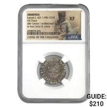 Armenia Levon I, AD 1198-1219 Silver Tram NGC