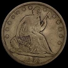 1868-S Seated Liberty Half Dollar CLOSELY UNCIRCUL CLOSELY UNCIRCULATED