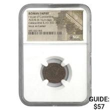 Roman Constantine II, AD 337-340 AE3/4 BI Nummus NGC