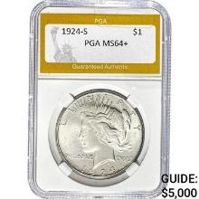 1924-S Peace Dollar PGA MS64+