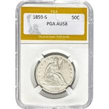 1859-S Seated Liberty Half Dollar PGA AU
