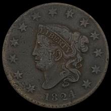 1824 Coronet Head Large Cent LIGHTLY CIRCULATED