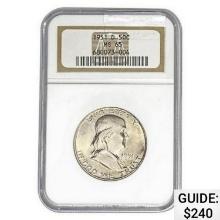 1951-D Franklin Half Dollar NGC MS65