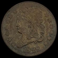 1828 Classic Head Half Cent CLOSELY UNCIRCULATED CLOSELY UNCIRCULATED