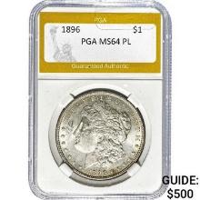 1896 $1 Morgan Dollar PGA MS64 PL