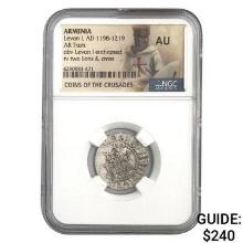 Armenia Levon I, AD 1198-1219 Silver Tram NGC