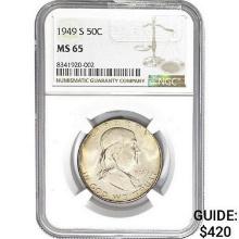 1949-S Franklin Half Dollar NGC MS65