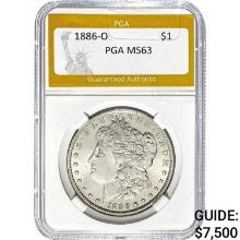 1886-O Morgan Silver Dollar PGA MS63