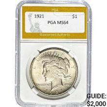 1921 Peace Dollar PGA MS64