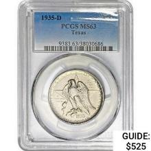 1935-D Texas Half Dollar PCGS MS63
