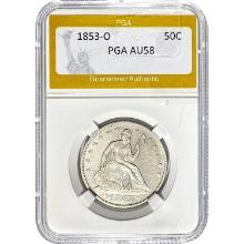 1853-O Seated Liberty Half Dollar PGA AU