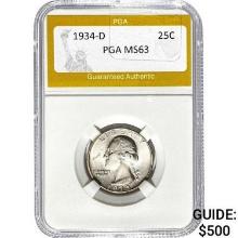 1934-D Washington Quarter PGA MS63
