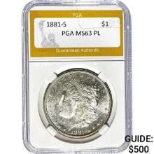 1881-S Morgan Dollar PGA MS63 PL