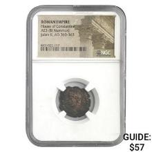 Roman Julian II, AD 360-363 AE3 BI Nummus NGC