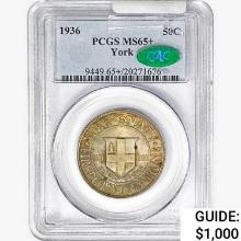 1936 CAC York Half Dollar PCGS MS65+