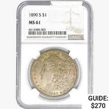 1890-S Morgan Silver Dollar NGC MS61