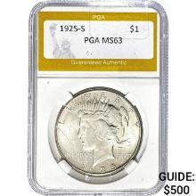 1925-S Peace Dollar PGA MS63