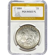 1884 Morgan Silver Dollar PGA MS65 PL