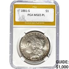 1881-S Morgan Dollar PGA MS65 PL