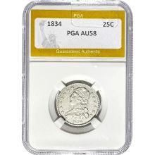 1834 Capped Bust Quarter PGA AU58