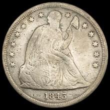 1843 Seated Liberty Dollar NEARLY UNCIRCULATED