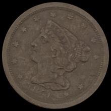1851 Braided Hair Half Cent CLOSELY UNCIRCULATED CLOSELY UNCIRCULATED